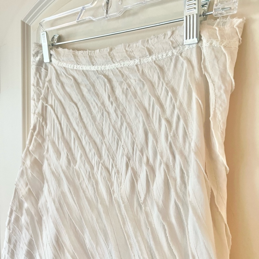 Ideology White Cotton Ruffle Midi Skirt Boho Scandi Style Size 2 - Picture 7 of 9